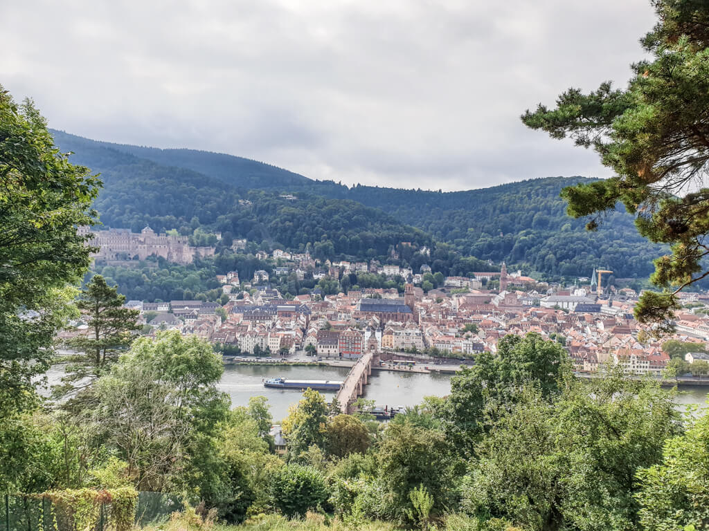 Blick auf Heidelberg über den Neckar hinweg