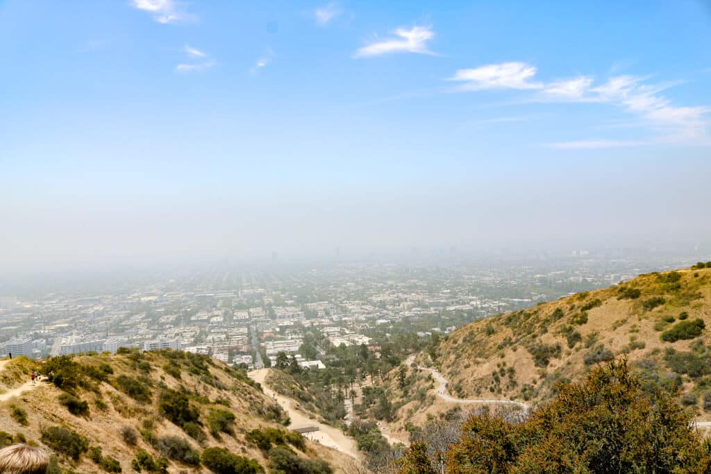 Runyon Canyon Park mit Ausblick auf die Stadt