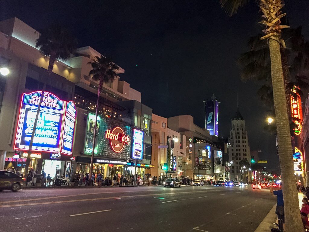 Los Angeles - Blick auf den Hollywood Boulevard am Abend