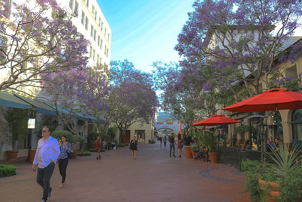 Santa Barbara - kleine Gasse - blühende Fliederbäume