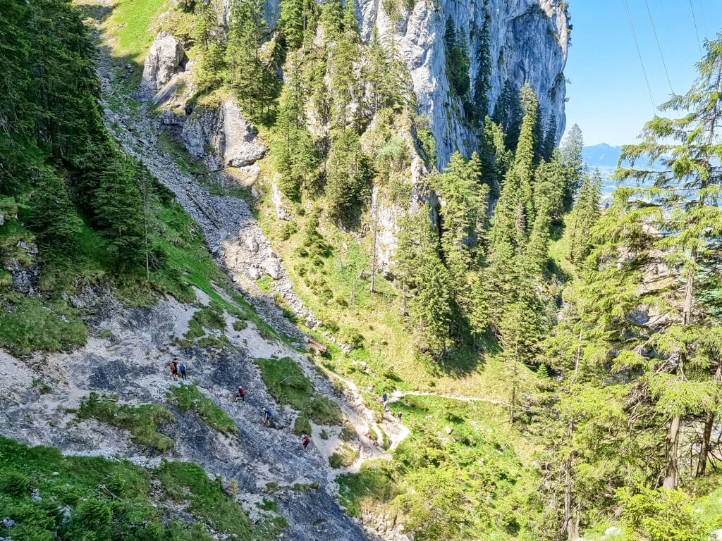 Blick auf den Klettersteig an der Gelben Wand am Tegelberg