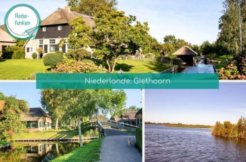 Dreigeteiltes Bild mit dem Titel "Giethoorn - Niederlande"