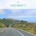 Bild zeigt den Highway 1 in den USA mit Blick über grüne Hügel und das Meer; oben ein helles Overlay mit Text "USA - Highway 1"